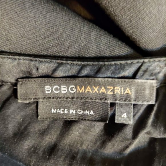 BCBGMaxAzria Tux Ruffle Front Sheer Sheath Dress 4 - Picture 7 of 7